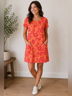 delicates Pink and Orange Floral Tee
